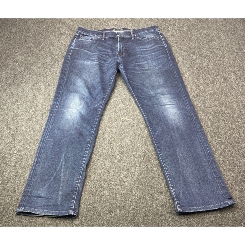 Lucky Brand 410 Athletic Slim Jeans Mens 34x32 Dark Wash Stretch Denim